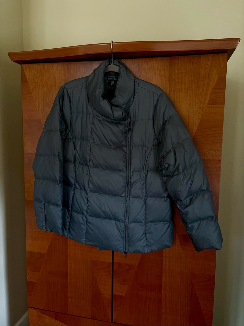 Eileen Fisher Grey Quilted Puffer Jacket
